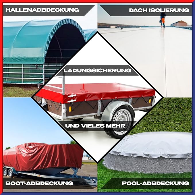 Waterproof Tarpaulin – Heavy-duty Truck Tarpaulin with Eyelets – PVC Fabric, Custom-made to Order / Sold by the Meter (Width: without hemmed or reinforced edges), featuring durable round eyelets. Material available in various sizes below.